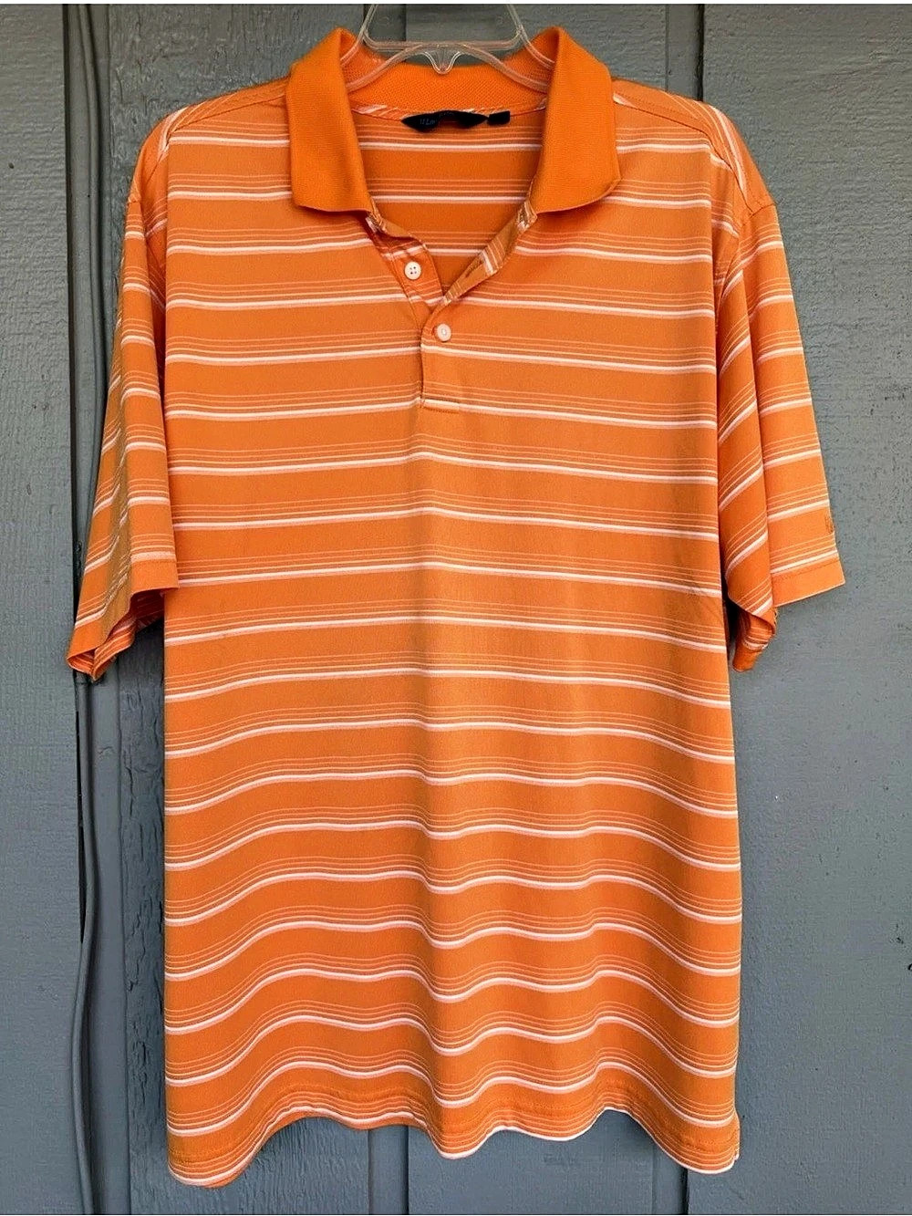 Walter Hagen Essentials Striped Polo in Orange & White Size XL